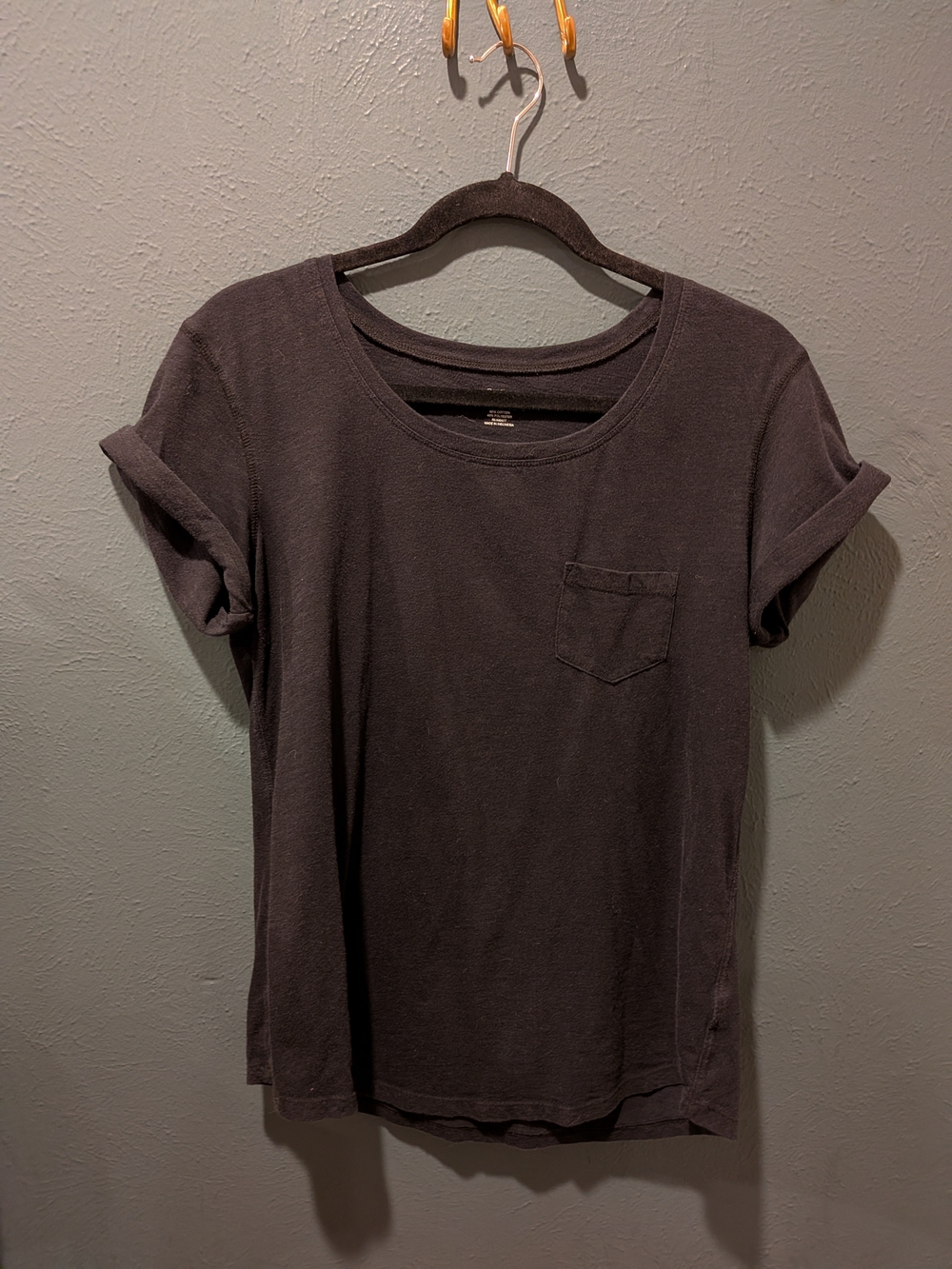 a.n.a Short Sleeve Crewneck Pocket Tee - Black